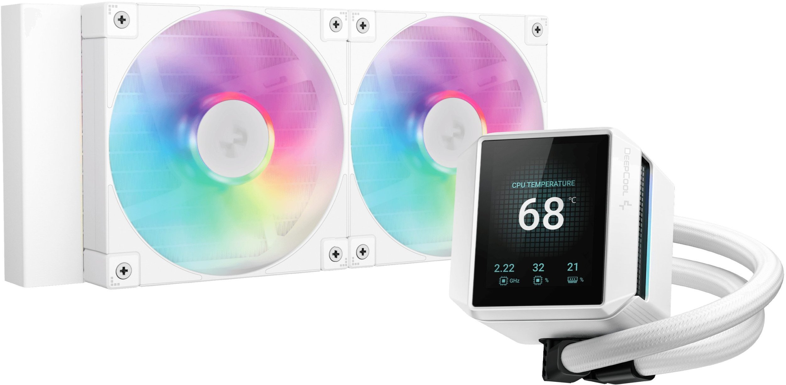 K Cooler Wasserkühlung DeepCool MYSTIQUE 240 White ARGB