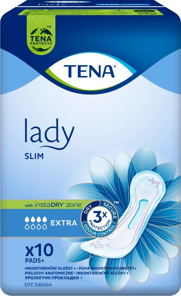 Essity Tena Lady Slim Extra OTC Edition, Podpaski anatomiczne, 10 sztuk - Długi termin ważności!