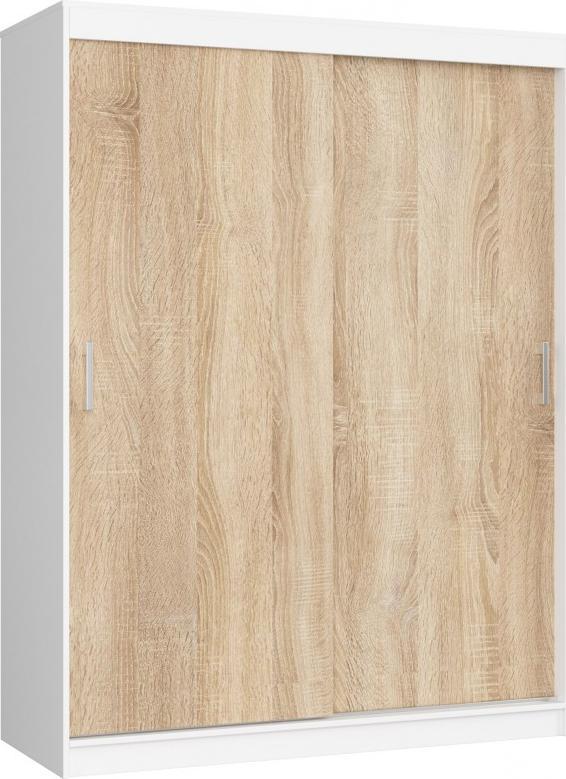 Fabryka Mebli Akord SZAFA PRZESUWNA 150 cm CLP MONO BIAŁA/SONOMA