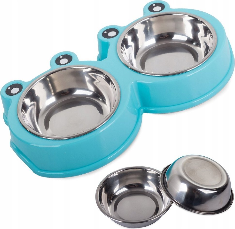 Przyjaciele MISKA PODWÓJNA DLA PSA KOTA METALOWA 0,175L x 2