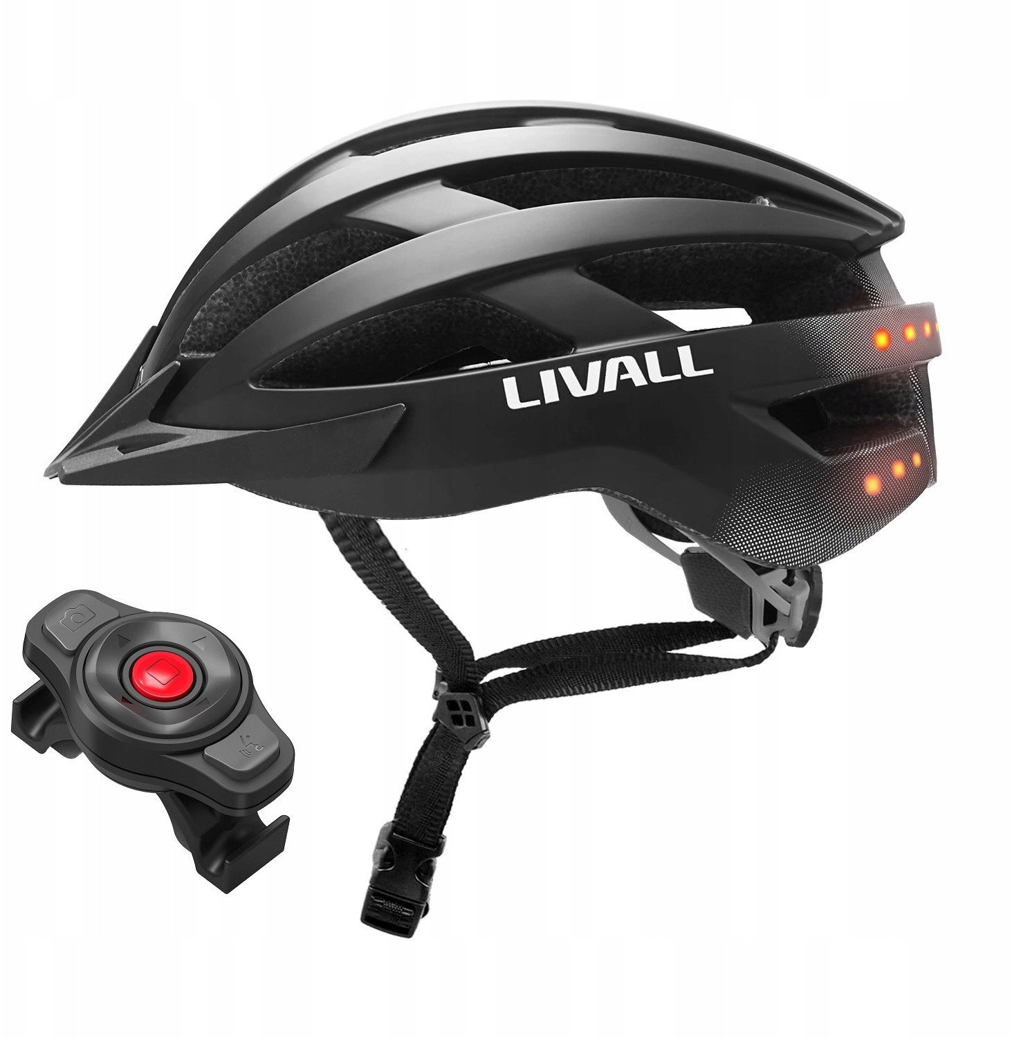 Kask rowerowy MTB Bluetooth 58-62cm LED/SOS/Intercom czarny