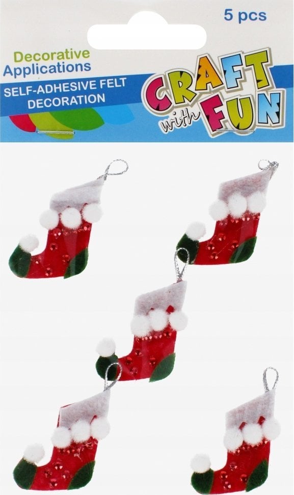 Craft with Fun OZDOBA BN FILC SKARPETA SPRZYL 5SZT CF PBH12/144
