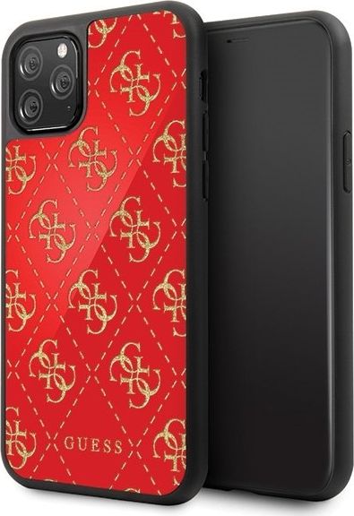 Guess Guess GUHCN584GGPRE iPhone 11 Pro czerwony/red hard case 4G Double Layer Glitter uniwersalny