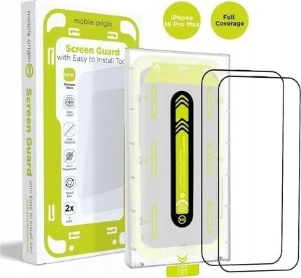 Mobile Origin Screen Guard Privacy with easy applicator, 2 pack - iPhone 16 Pro Max