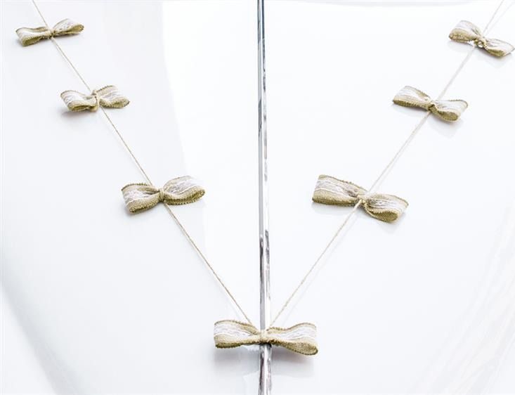 Party Deco Zestaw dekoracji na samochód Pary Młodej, Kokardki, juta, mix uniwersalny