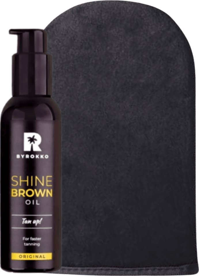Byrokko Byrokko Shine Brown Oil Olejek Opalający + Rękawica
