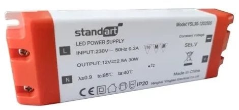 Zasilacz serwerowy Standart Standart Power Adapter Led 30W 2.5A 12V Dc Ip20