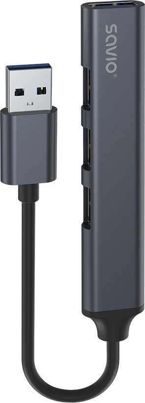 HUB USB Savio SAVIO HUB USB-A - 3 X USB-A 2.0 1 X USB-A 3.0 SZARY AK-70