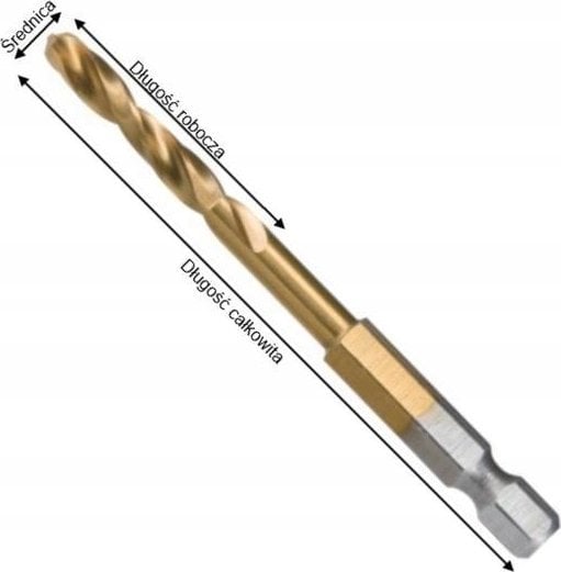 Wiertło Makita MAKITA WIERTŁO DO METALU HSS-TIN 1/4" HEX 5,0x78mm