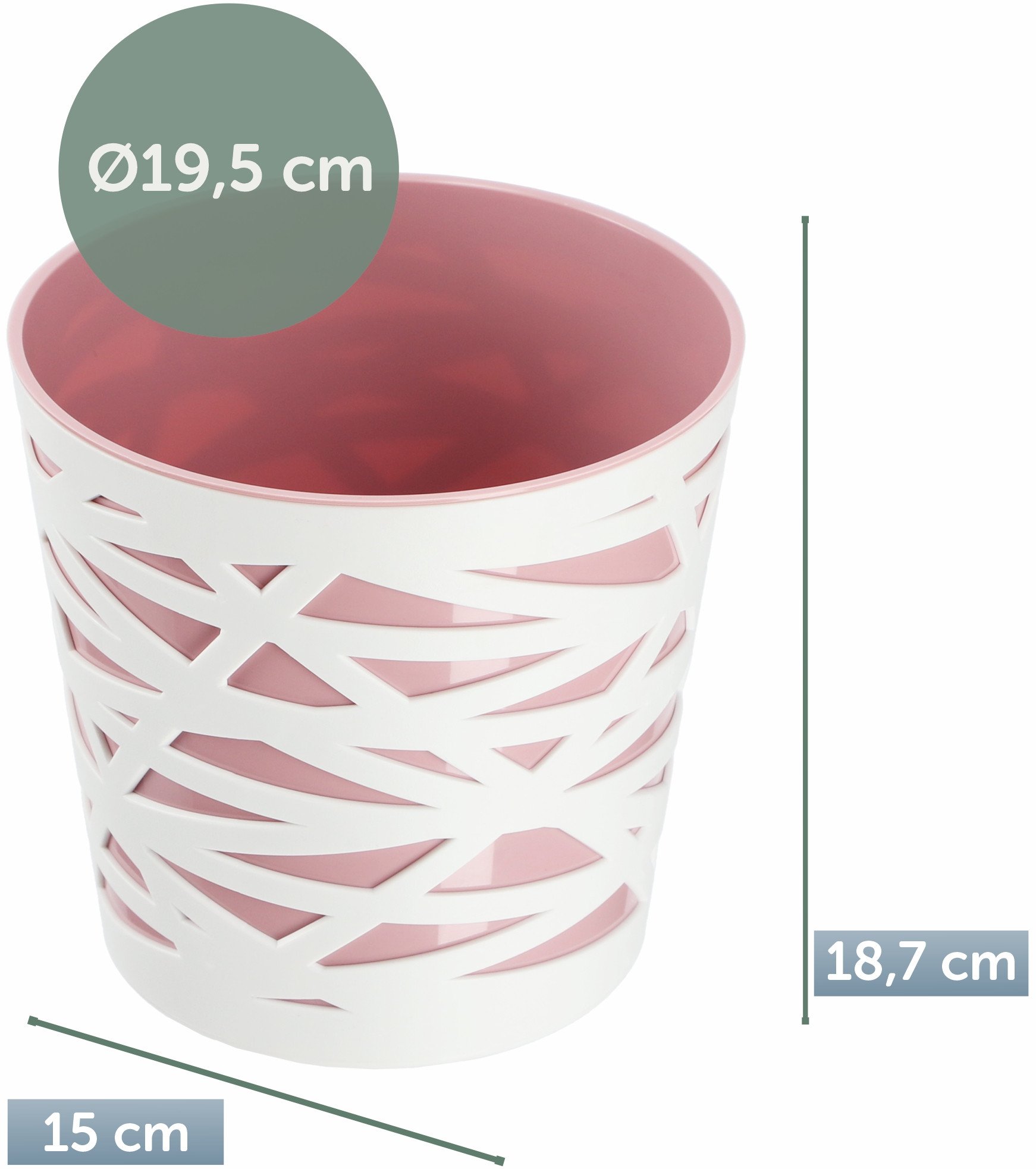 KADAX Doniczka Donica Osłonka Plastikowa Wkład Na Kwiaty Rośliny 19 cm Różowa