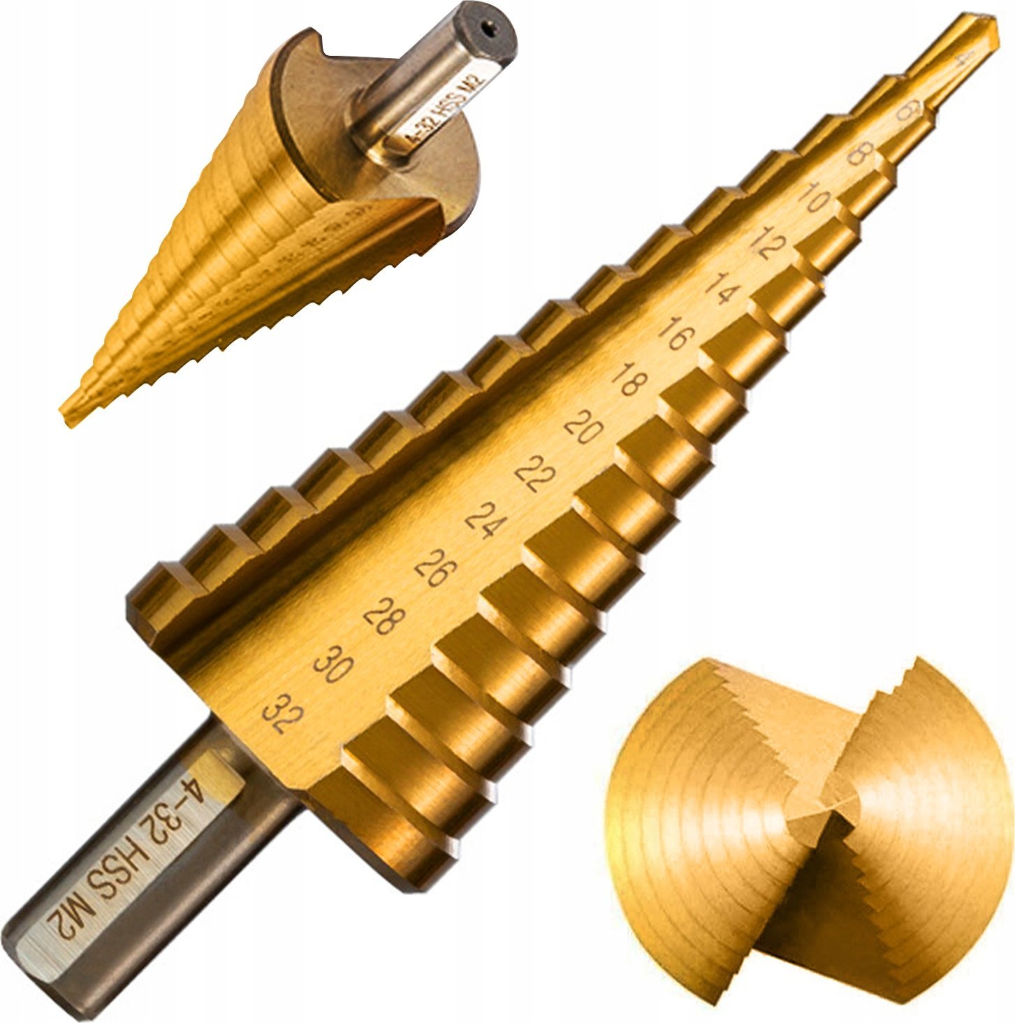 WIERTŁA TYTANOWE ZŁOTE 4-32mm TIT-DRILL-32mm