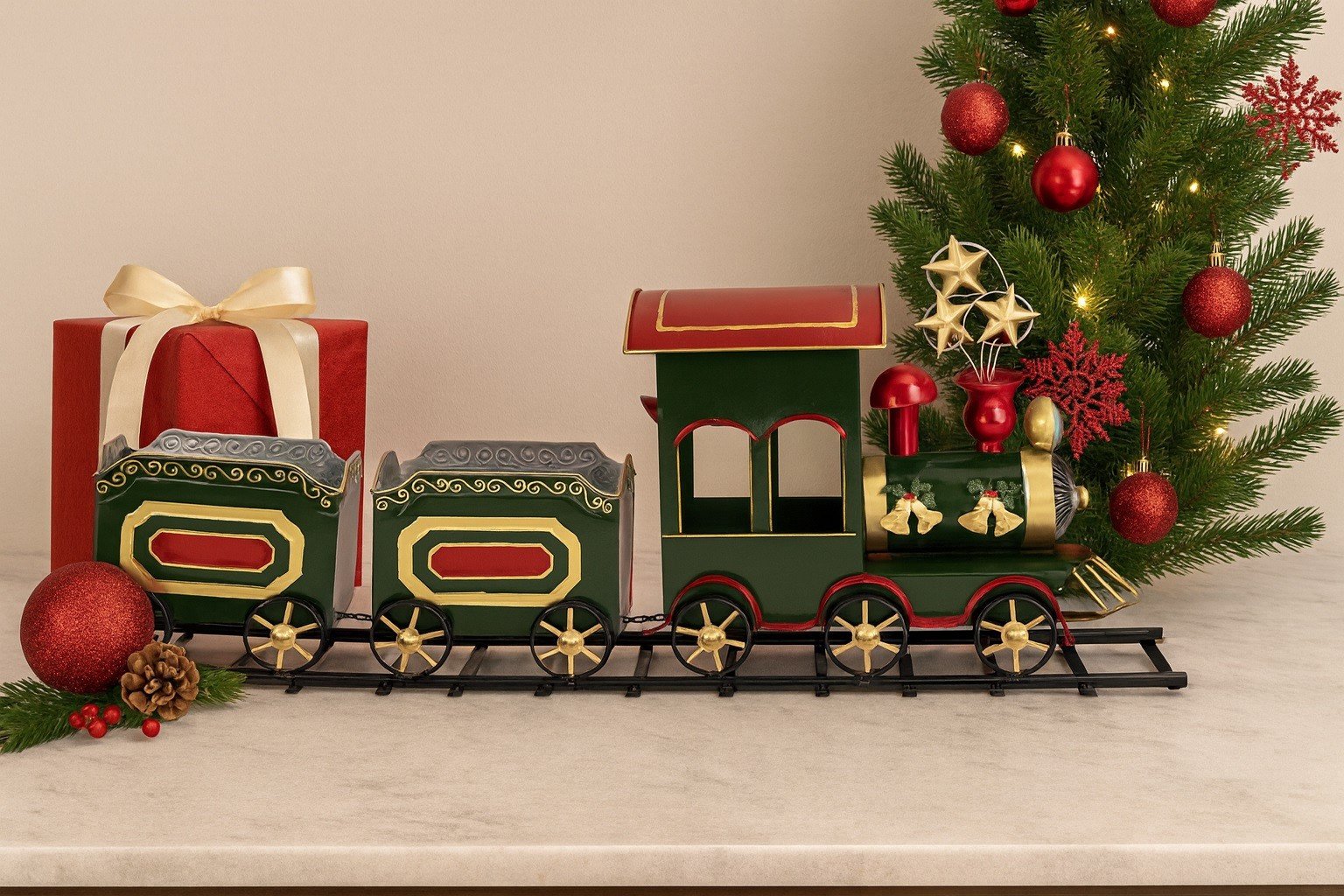 Duży Pociąg metalowy zielony