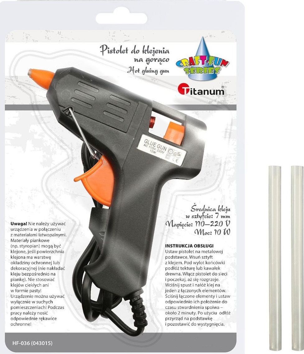 Titanum Pistolet do kleju na gorąco +2 kleje 7mm