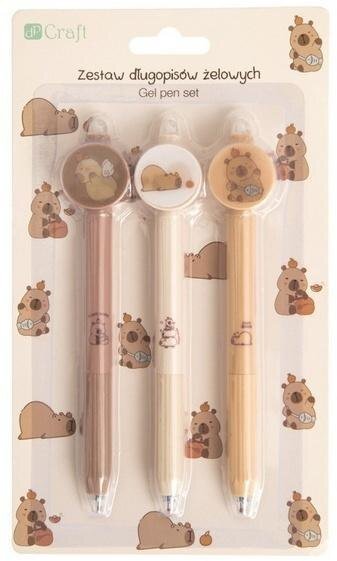 Długopisy żelowe Kapibara niebieskie 3szt