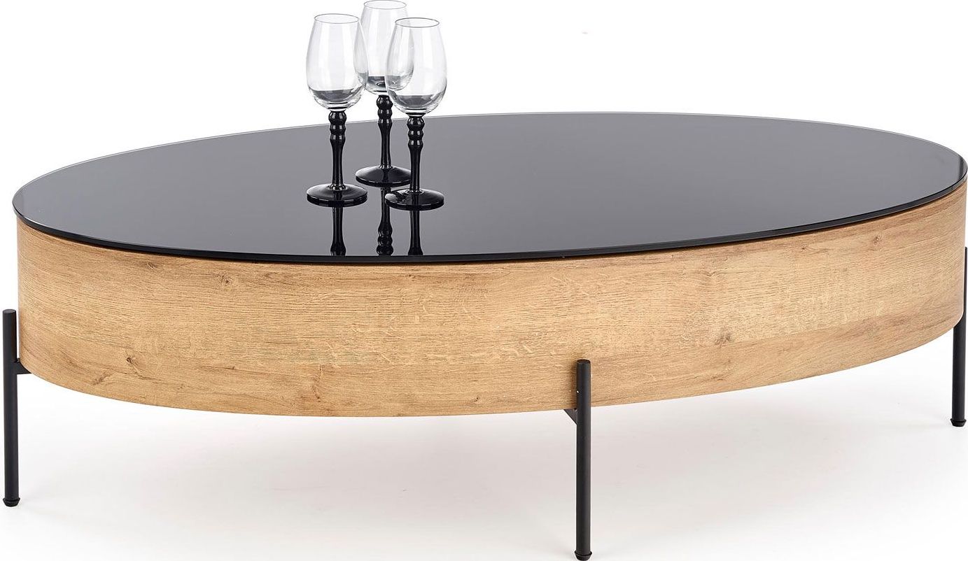 Elior Industrialna ława szklana ze schowkiem Orio