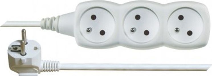 Emos Przedłużacz 3-gniazda z/u 2m /H05VV-F 3G1/ biały P0312