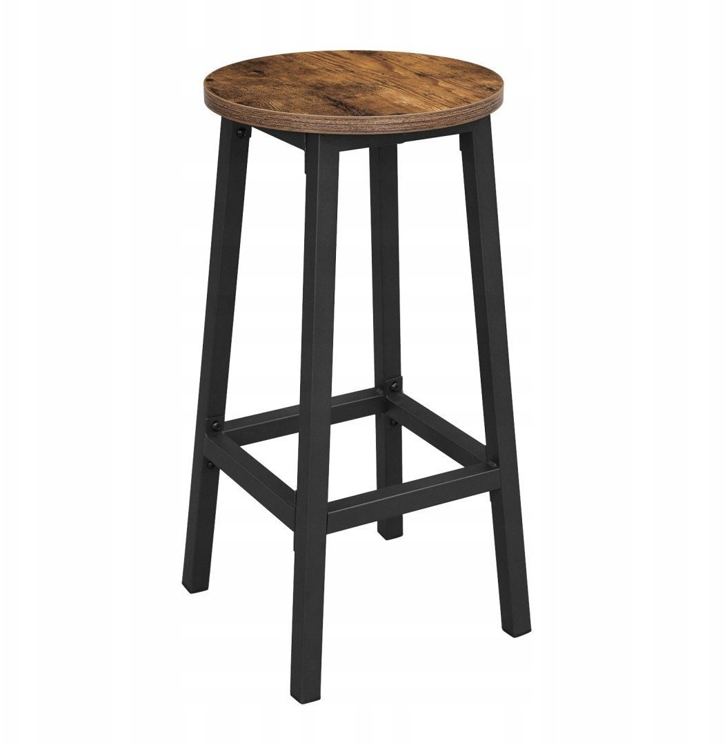 Taboret barowy - rustykalny / nogi czarne