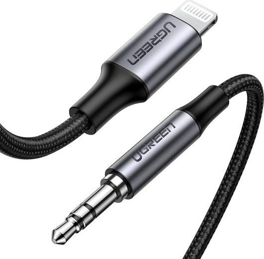 Kabel USB Ugreen Lightning - mini Jack 3.5 mm 1 m Szary (70509)