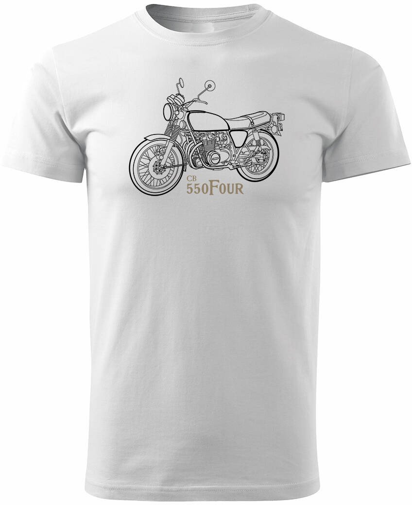 Koszulka z motocyklem na motor Honda 550 Four legend męska biała REGULAR S