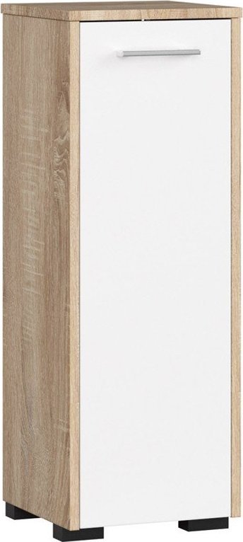 Fabryka Mebli Akord Szafka łazienkowa stojąca FIN 30 cm 1 drzwi 2 półki - dąb sonoma biała