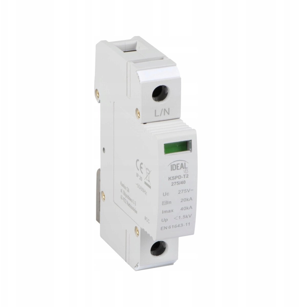 Ogranicznik przepięć Typ T2 1P 20kA 1,5kV KSPD-T2 275/40 1P 36310