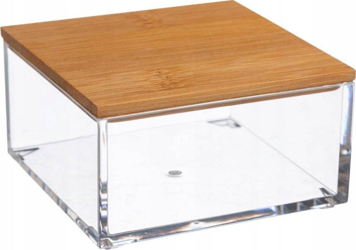 5five Organizer łazienkowy SELENA, kwadratowy z pokrywką z bambusa