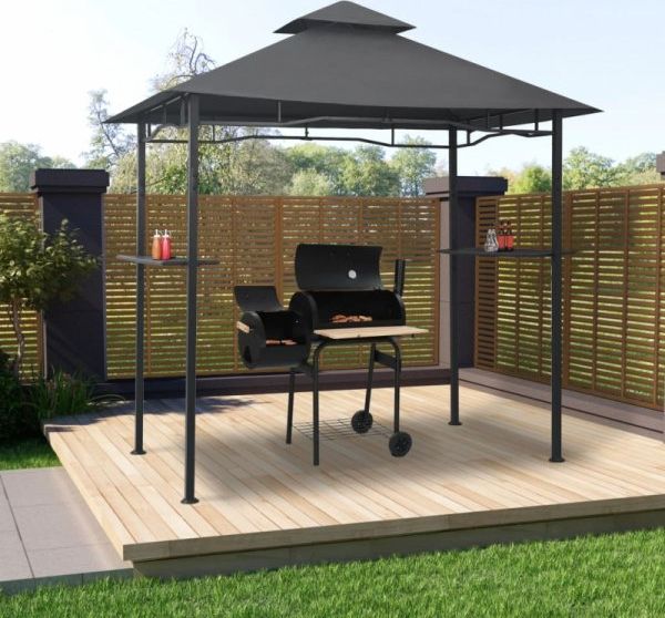 vidaXL Altanka nad grill, 240x150x255 cm, antracytowa, stal