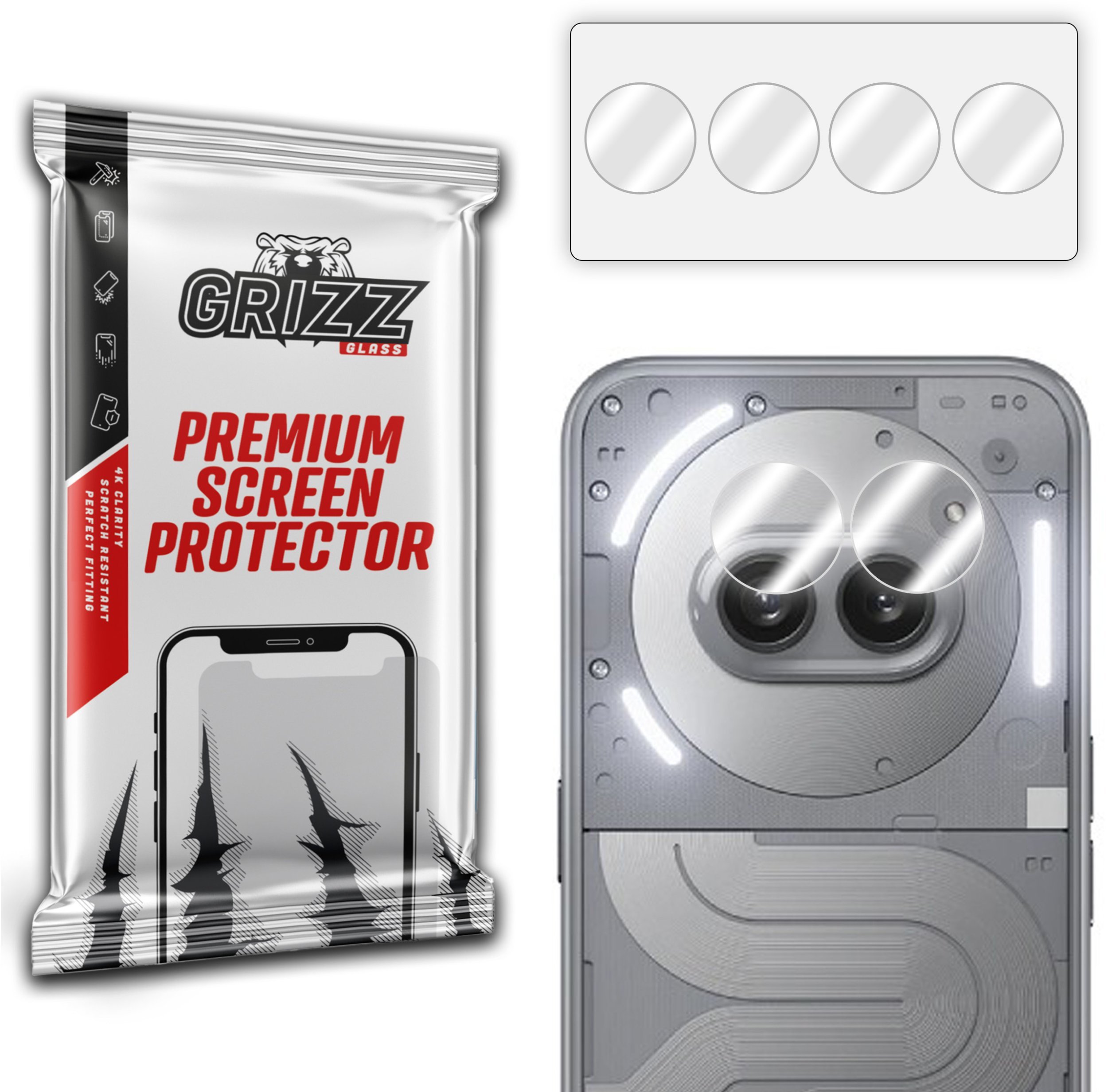 GrizzGlass Szkło na aparat GrizzGlass HybridGlass Camera do Nothing Phone 2A Plus