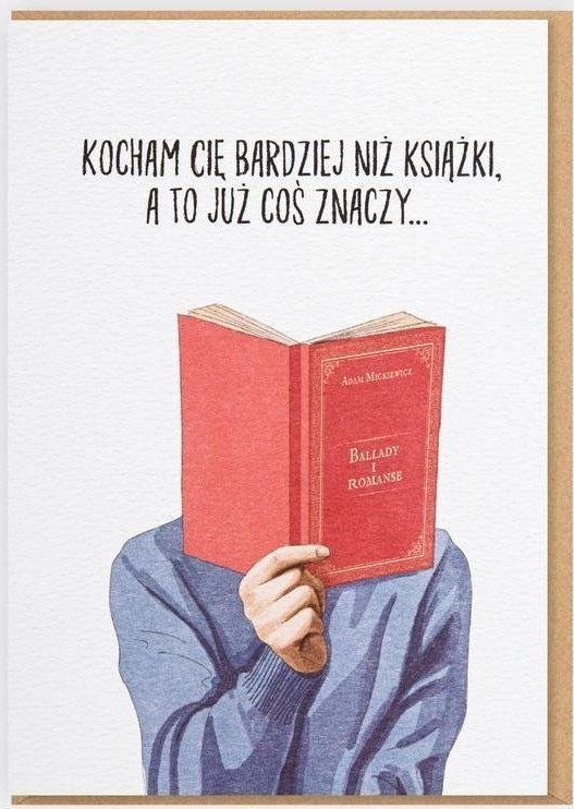 Nadwyraz.com Karnet - Kocham Cię bardziej niż książki, a to...