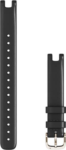 Garmin Pasek skórzany na nadgarstek - seria Lily (czarny / kremowozłota sprzączka) (010-13068-A5)