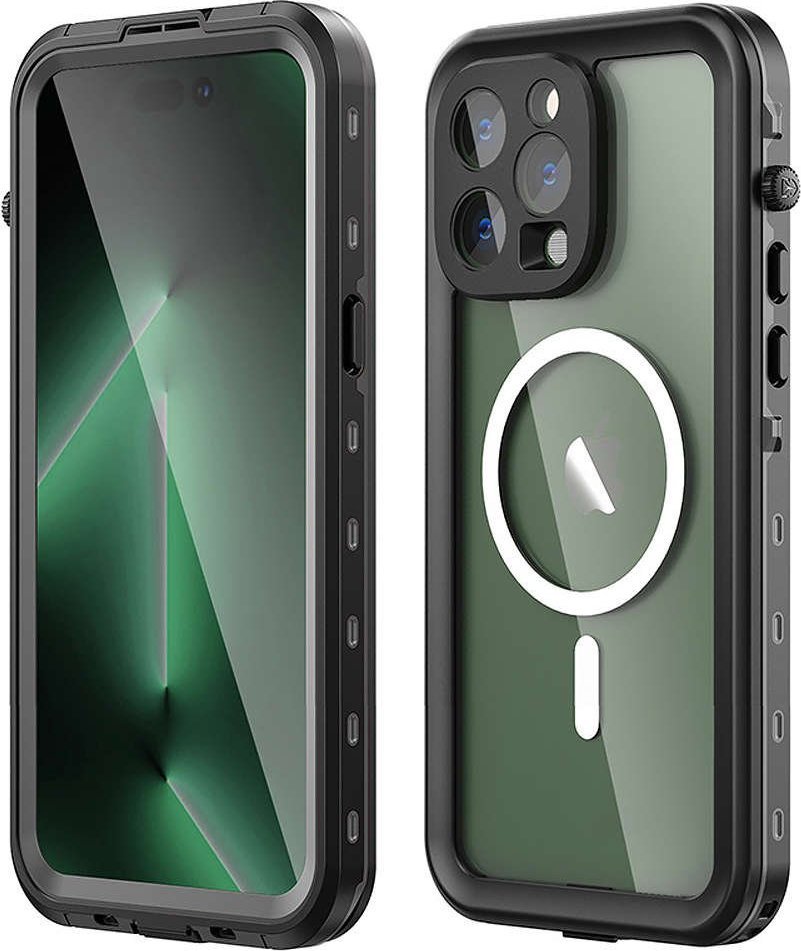Alogy Etui Wodoodporne Alogy IP68 Case z przezroczystym tyłem Pancerna obudowa 360 do MagSafe do Apple iPhone 14 Pro Max