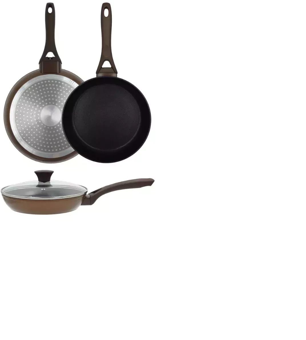 Frying pan Natura with glass lid O28cm induction brown 4744561011896