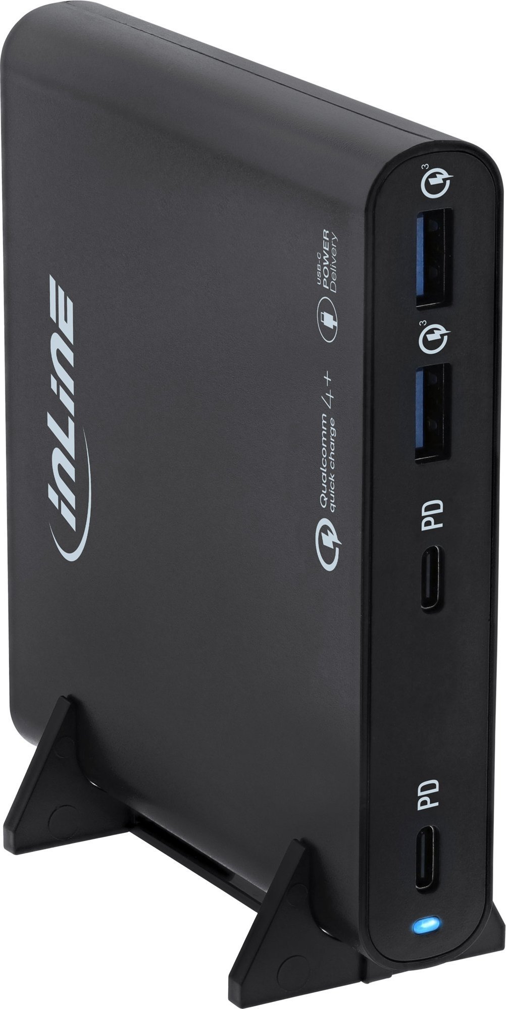 InLine® USB Netzteil, GaN Ladegerät, 4-Port, 2x USB-C + 2x USB-A, 120W, schwarz