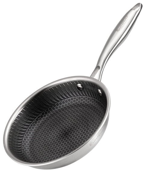 PATELNIA STALOWA 20cm Z POWŁOKĄ PLASTER MIODU E-7545