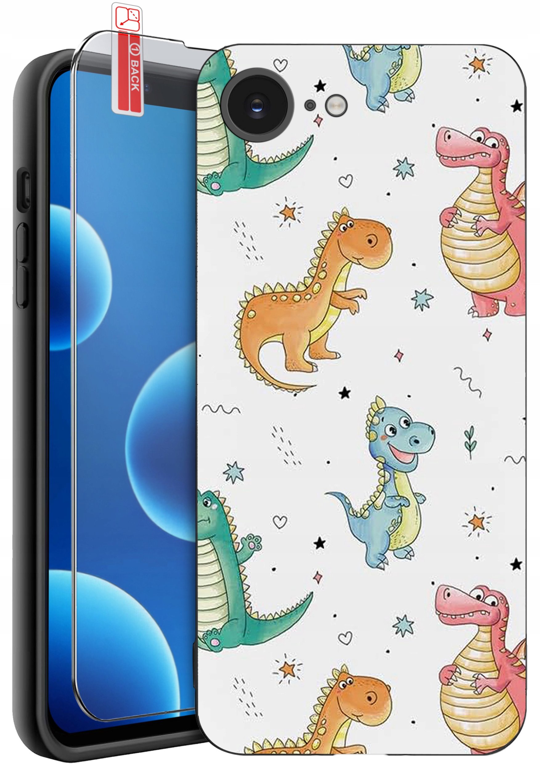 ETUI do iPhone 16e | WZORY | SILIKONOWE MATT CASE + SZKŁO 9H