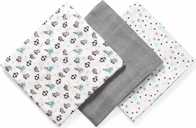 BabyOno Naturalne Pieluszki z Włókien Bambusa Organicznego Szare BabyOno