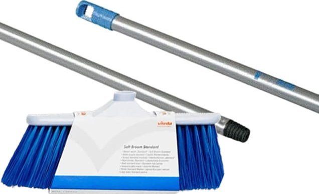 Vileda Zestaw Miotła Standard Economic miękka 30 cm + Kij do szczotki z gwintem
