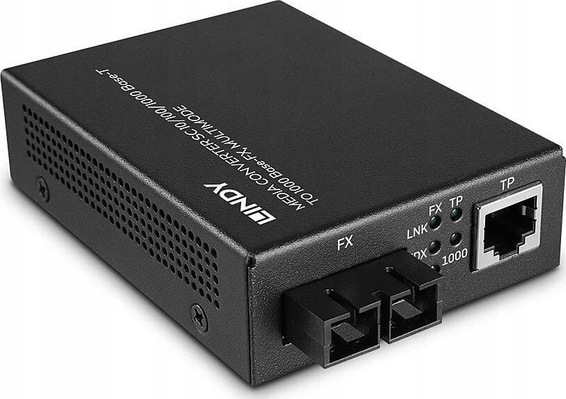 Konwerter światłowodowy Lindy Lindy 25119 konwerter sieciowy 850 nm Multifunkcyjny Czarny