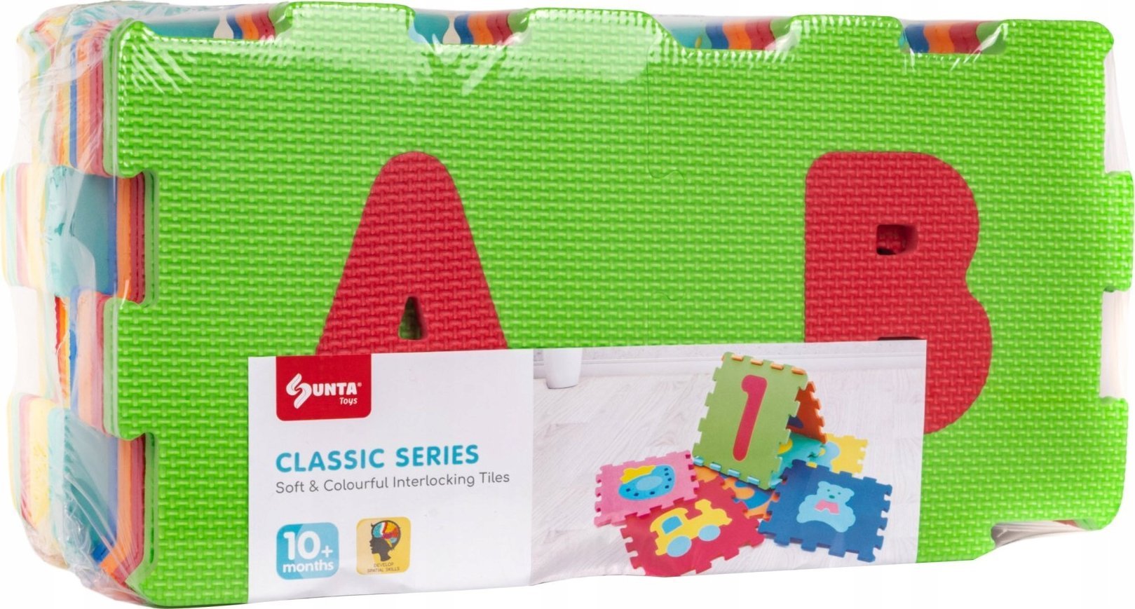 Ramiz Mata podłogowa z 36 Puzzli dla dzieci 10m+ Wyjmowane cyfry litery + Pianka EVA + Jaskrawe kolory