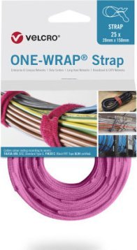 Velcro Taśma do wiązania VELCRO One Wrap 25 mm x 300 mm, 25 sztuk, różowa