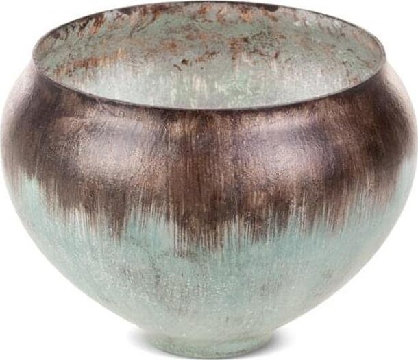 Eurofirany SZKLANA MISA DEKORACYJNA ABRIL (01) (FI) 18X14 CM TURKUSOWY