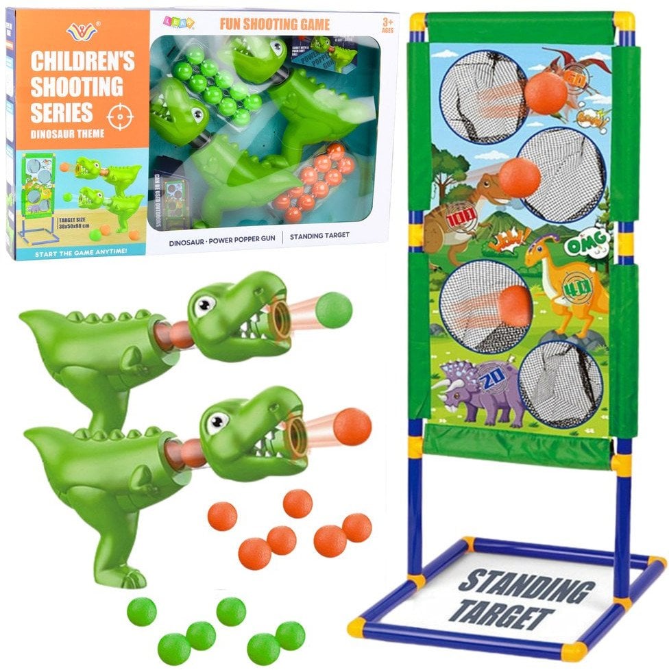 Zestaw Strzelecki Gra Rzut Do Celu Tarcza Pistolet Dinozaury LEAN Toys