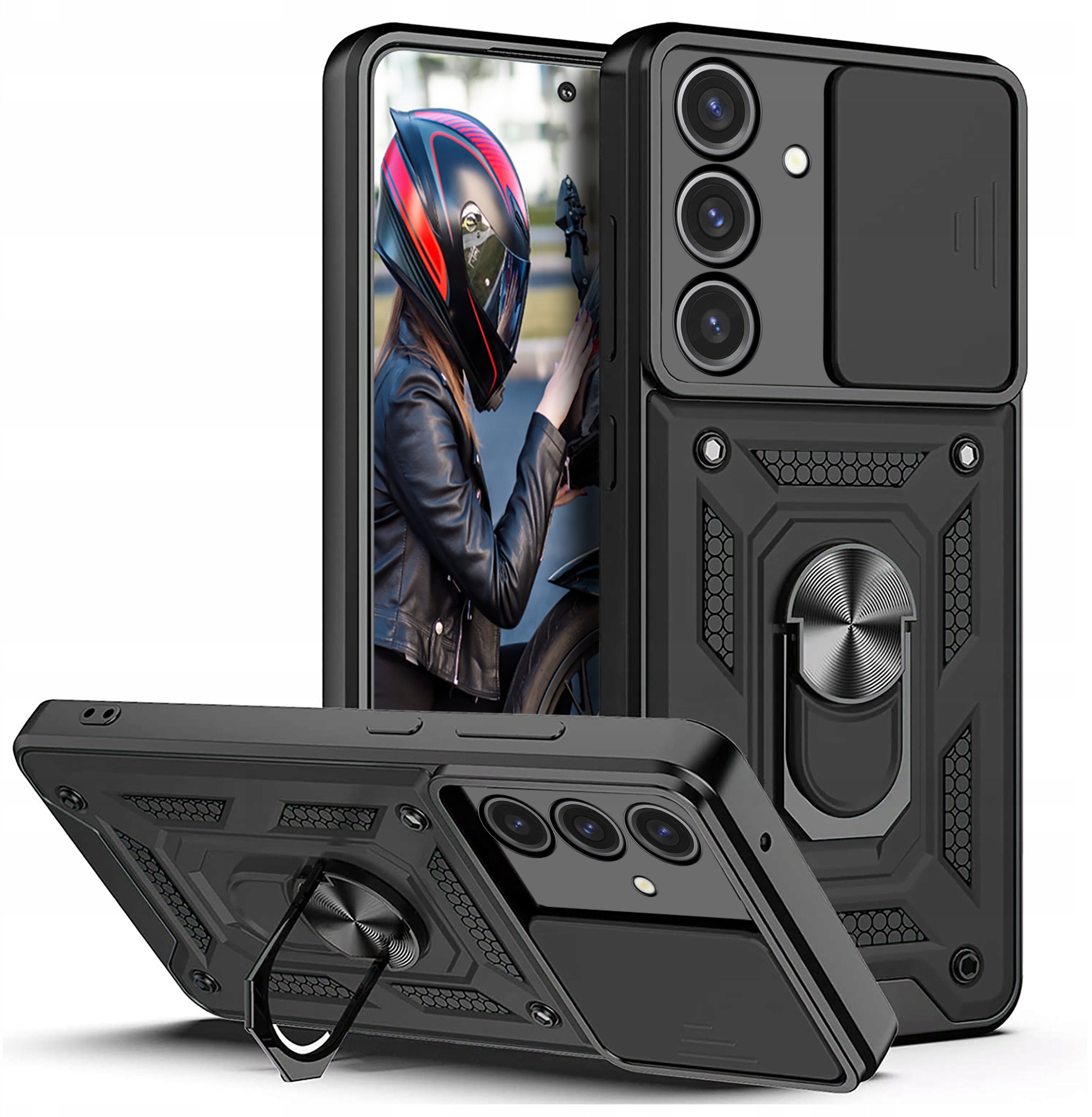 Etui do Samsung Galaxy A55 |A55 5G PANCERNE SLIDE RING PLECKI CASE + SZKŁO