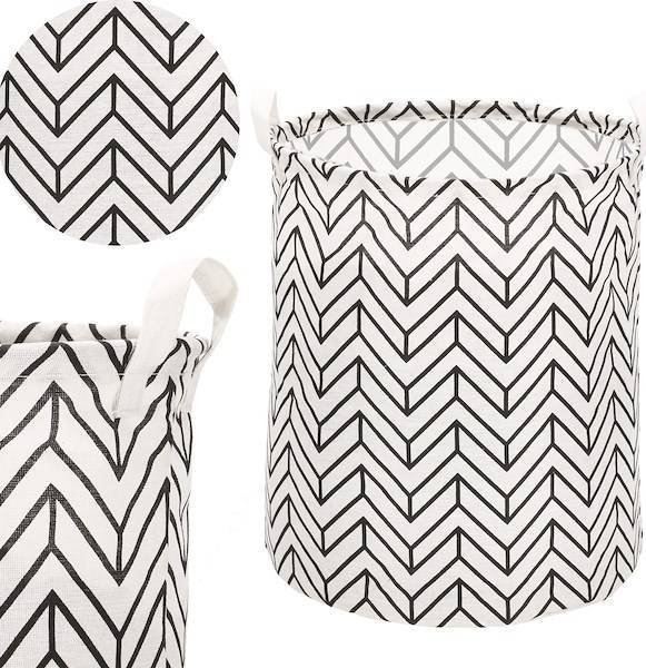 Springos Kosz do przechowywania zabawek i ubrań pojemnik z uszami biało-czarny zygzak UNIWERSALNY