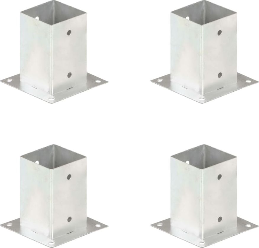 vidaXL Podstawy słupów, 4 szt., galwanizowany metal, 91 mm