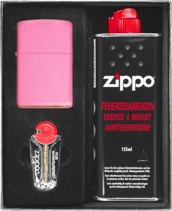 Zestaw ZIPPO Zapalniczka PINK MATTE Prezentowy No1