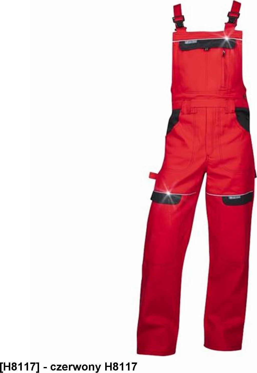 Ardon ARDON COOL TREND - Spodnie ogrodniczki ARDONCOOL TREND szaro-czarne przedłużone S - czerwony H8117 XL