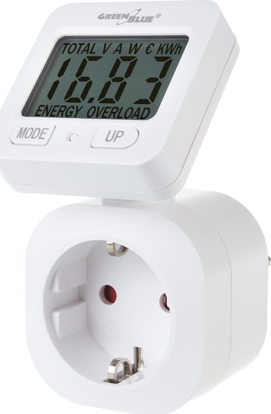 GreenBlue Miernik energii GreenBlue, watomierz, 16A, max. 3680W, podtrz.pamięci, GB615 F