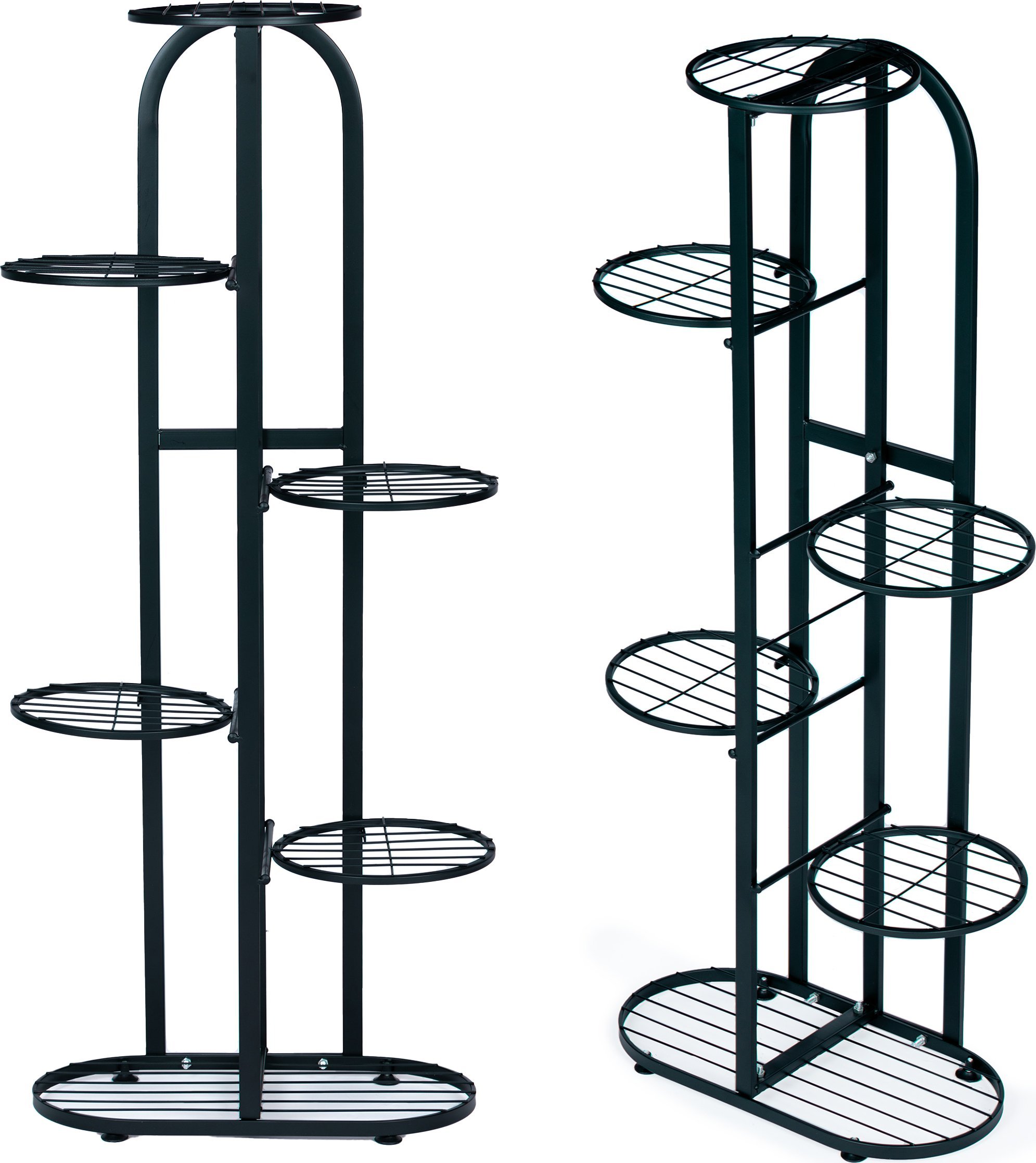 ModernHome Nowoczesny metalowy kwietnik stojak na kwiaty 6 poziomów czarny