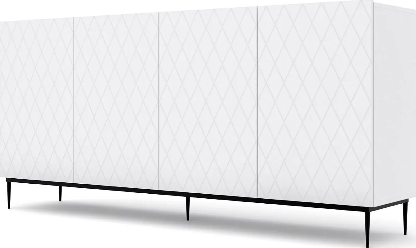 Elior Komoda biały mat + czarna rama - Nuvis 6X